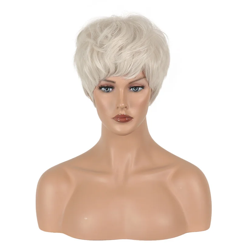 

Silver Hair White women's Wig Heat Resitant Synthetic Hair Party Cosplay Costume Curly Wigs Peluca