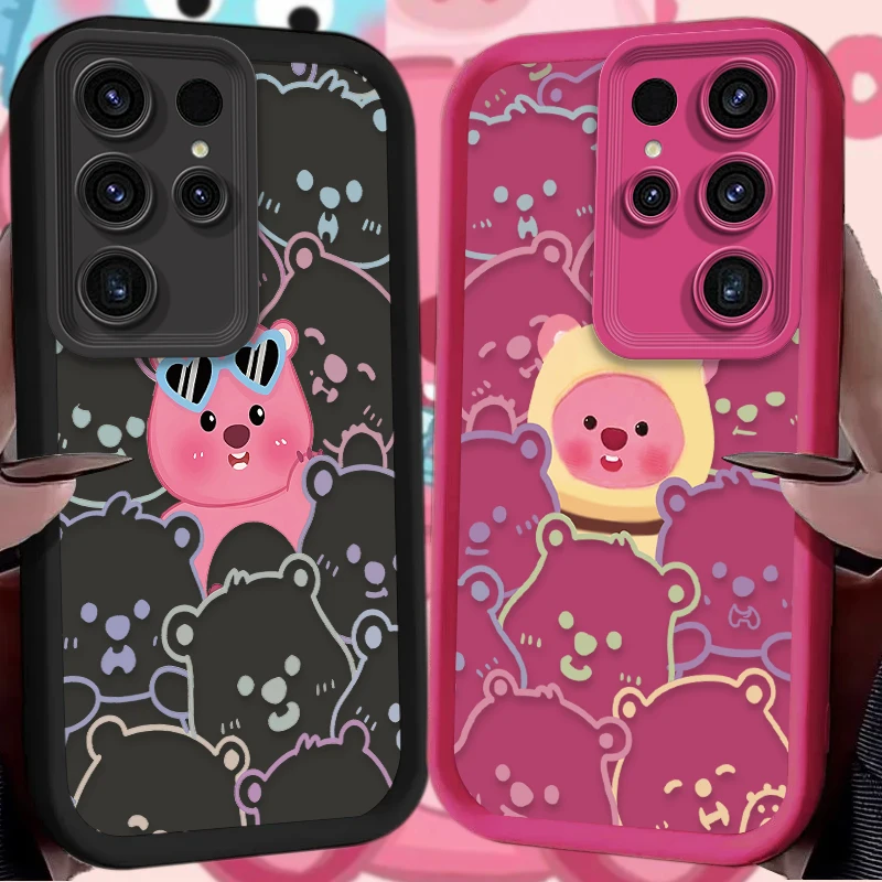 Cute Colorful L-Loopy Case for Samsung Galaxy S25 S24 S23 Ultra S22 S21 Plus FE 5G A54 A34 A14 A73 A53 A33 5G Silicone PC Cover