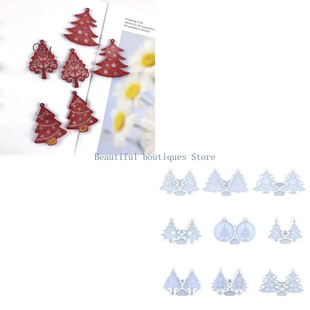 

U4LF 9 шт. рождественские серьги кулон силиконовые формы для украшения подходят для женщин