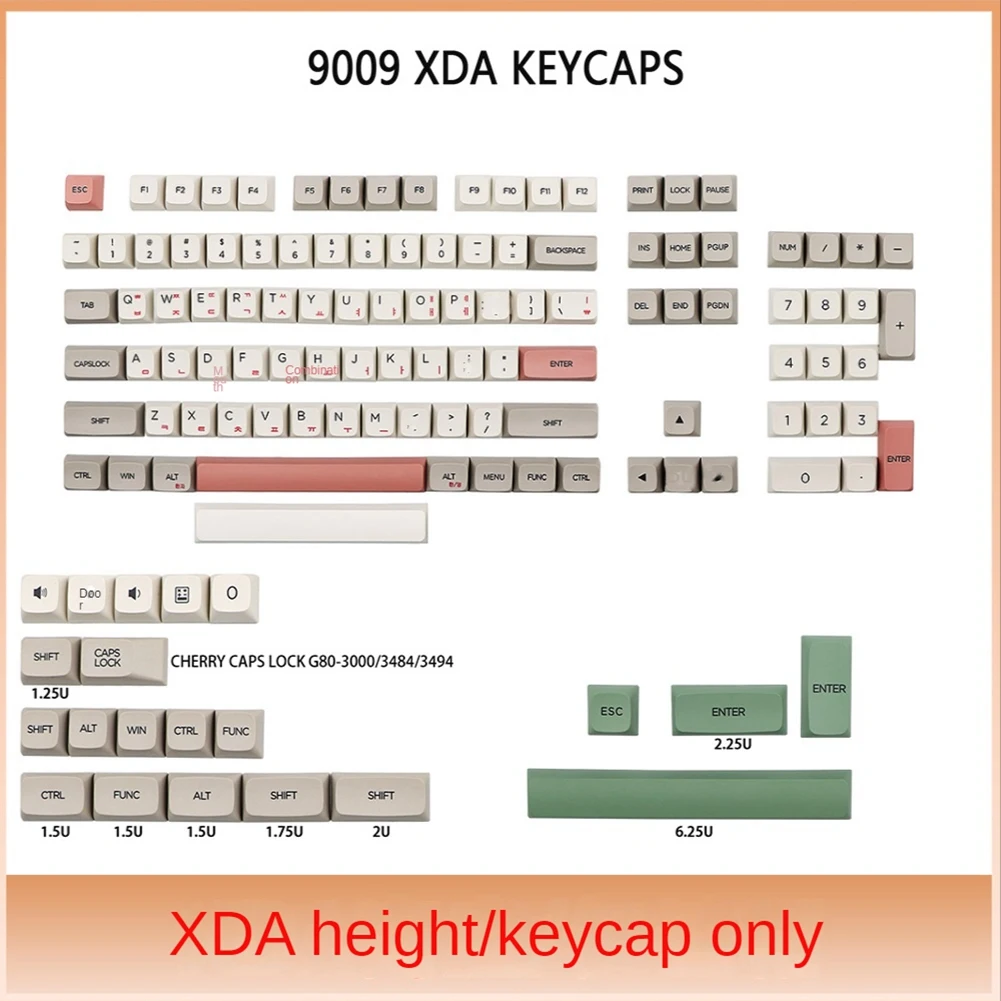 126 Keys/Set 9009 Retro XDA Profile Keycap for Mechanical Keyboard DIY PBT DYE-SUB 61 60 Bakclit ISO Keycaps, Japanese