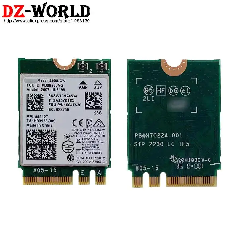 8260NGW 5G Dual-Band Gigabit Built-in Wireless Card BT 4.2 For Thinkpad T460 P50 S P T560 P51 P70 X260 X1 Carbon 4th 5th 00JT530