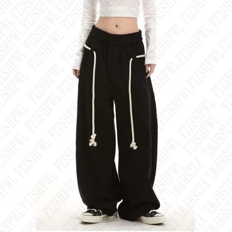 Urban Beauty Solid Color Pattern Straight Trousers hop Harajuku Y2K Bottoms High Street Retro Rock Aesthetic Chic Women Trousers