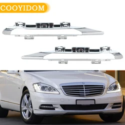 Car Front Bumper Daytime Running Lamp Fog Light Chrome Trim Molding For Mercedes-Benz W221 S350 S400 S450 S550 S600 2005-2013