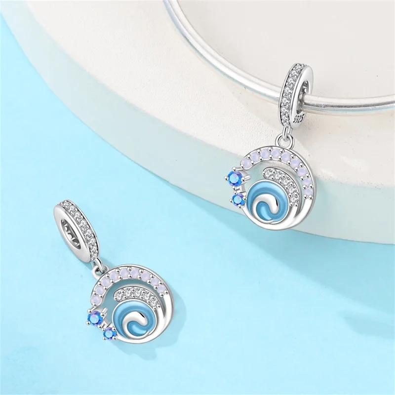 925 Sterling Silver Colorful Zircon Energy Charms Pendant Fit 3mm Original Bracelet DIY Women Exquisite Birthday Jewelry Gifts