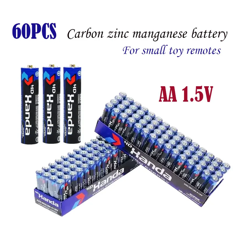 

60Pieces AA 1.5V Disposable Carbon Zinc Manganese Dry Battery 90mAh Suitable for Led Light Toys Mp3 Camera Shaver Clock Flash CD