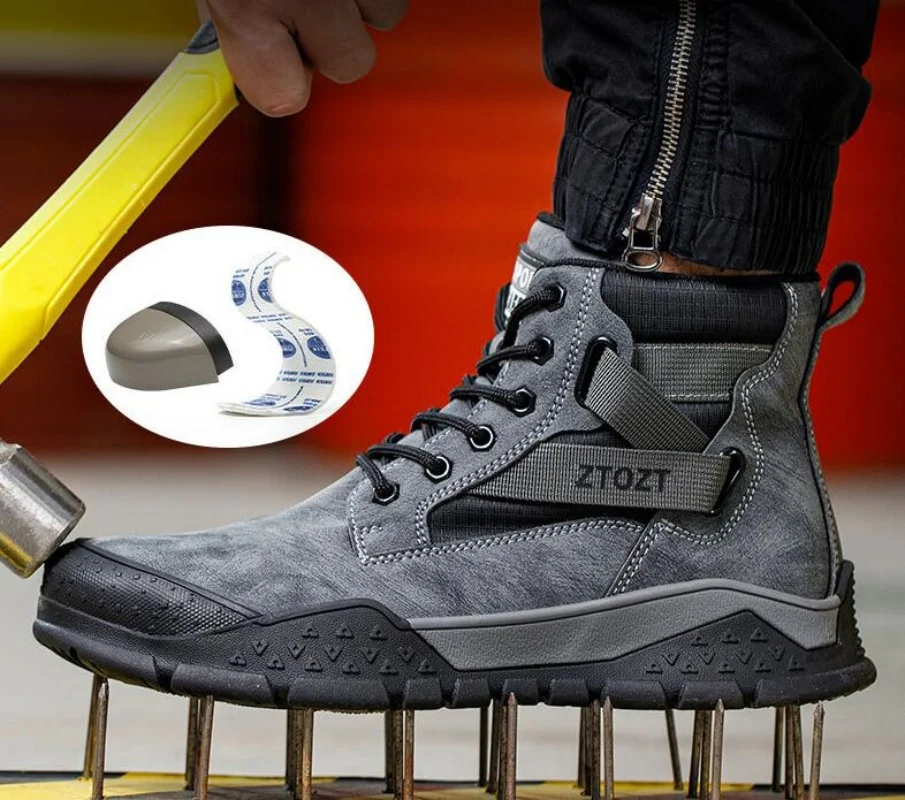 Safety protective shoes anti-smash anti-stabbing safety shoes thick-soled fashion breathable non-slip non-tired feet work shoes