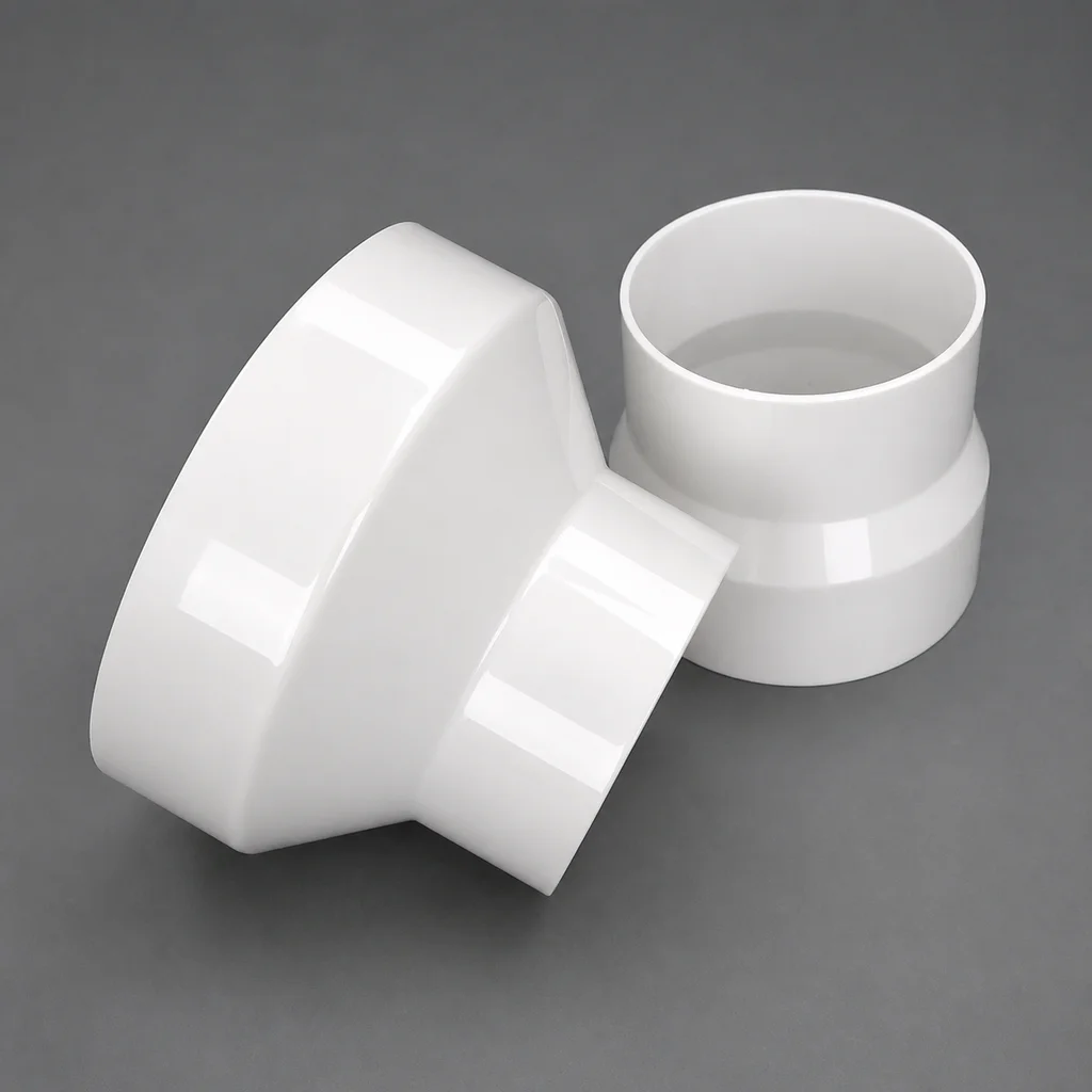 FONISLE ABS Round Duct Reducer Adapter, Vent Pipe Joint Converter, HVAC Ventilation Duct Connector for Vent Pipe 4/6/8‑Inch