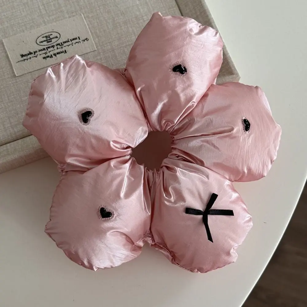Flower Shape Flower Scrunchies Cloth Oversize Large Satin Hair Scrunchies Korean Style Ponytail Holder Exaggerated Hair Ring