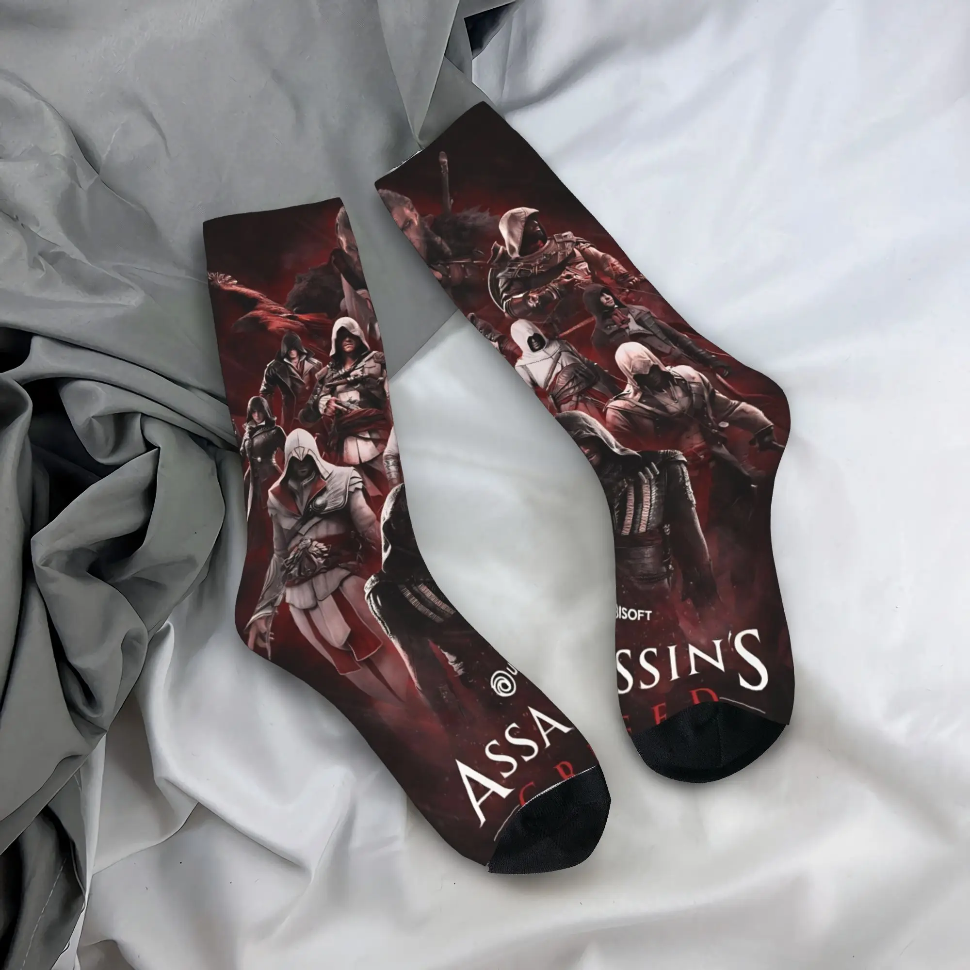 

Чулки Assassins Creed Shadows, носки в стиле ретро, мужские носки унисекс, носки высокого качества, зимние дизайнерские носки для скейтборда, против пота