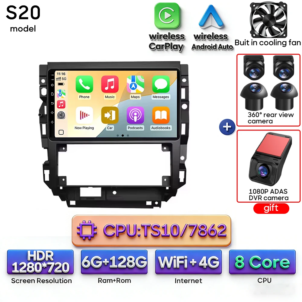Android autoradio multimediaspeler met Carplay, auto navigatie, GPS, Wifi, 2din voor Volkswagen Golf 4 Jetta MK4 2002-2006