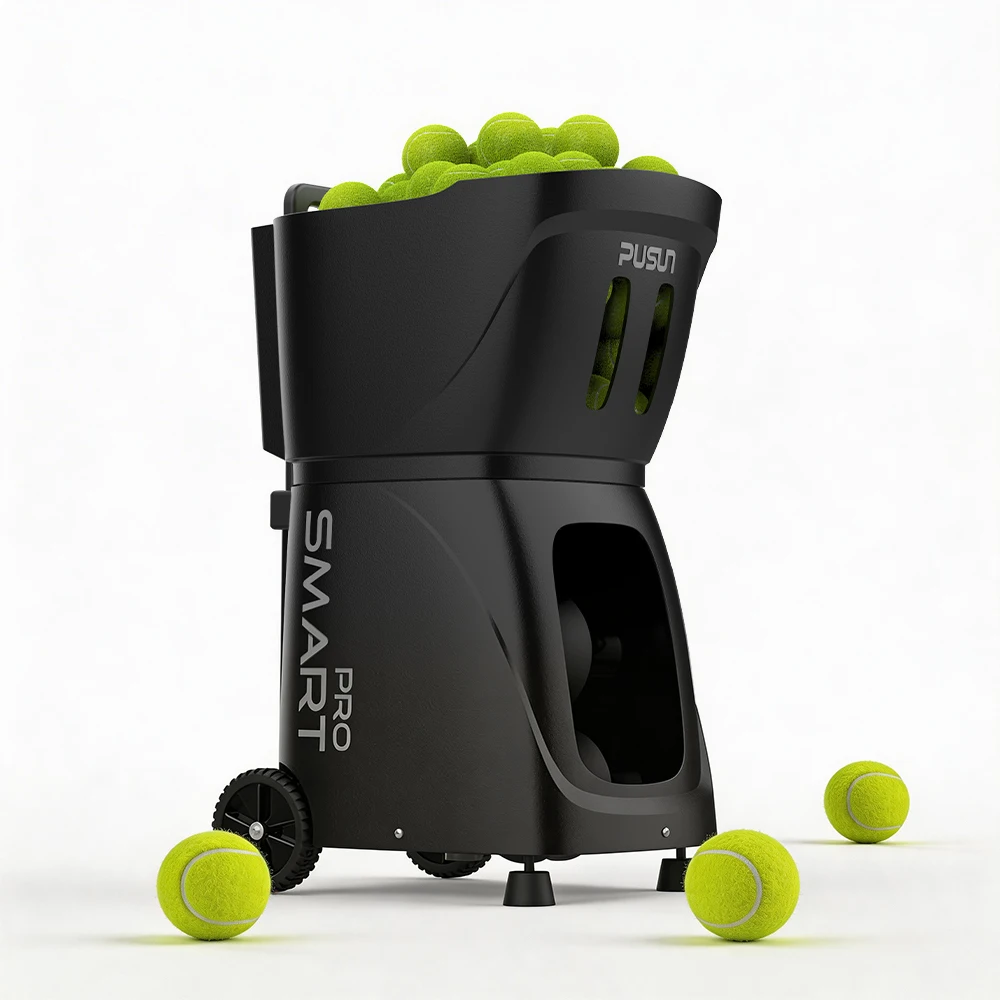 Pusun High Speed Tennis Ball Machine, APP Remote Control Tennis Launcher, Professional Training Equipment For Players