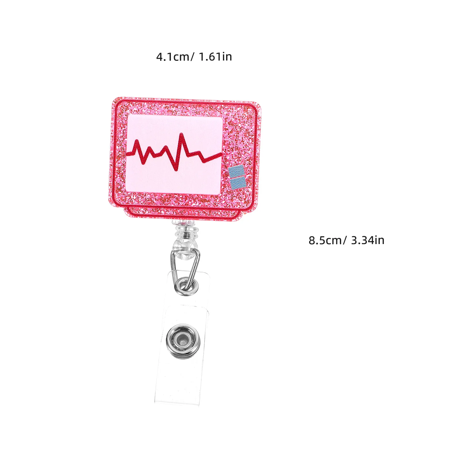 1pc Ecg Badge Holder Retractable Name Tag Clip For Nurses Doctors Id Card Reel Multi-Function Badge Buckle Chest Clip Key