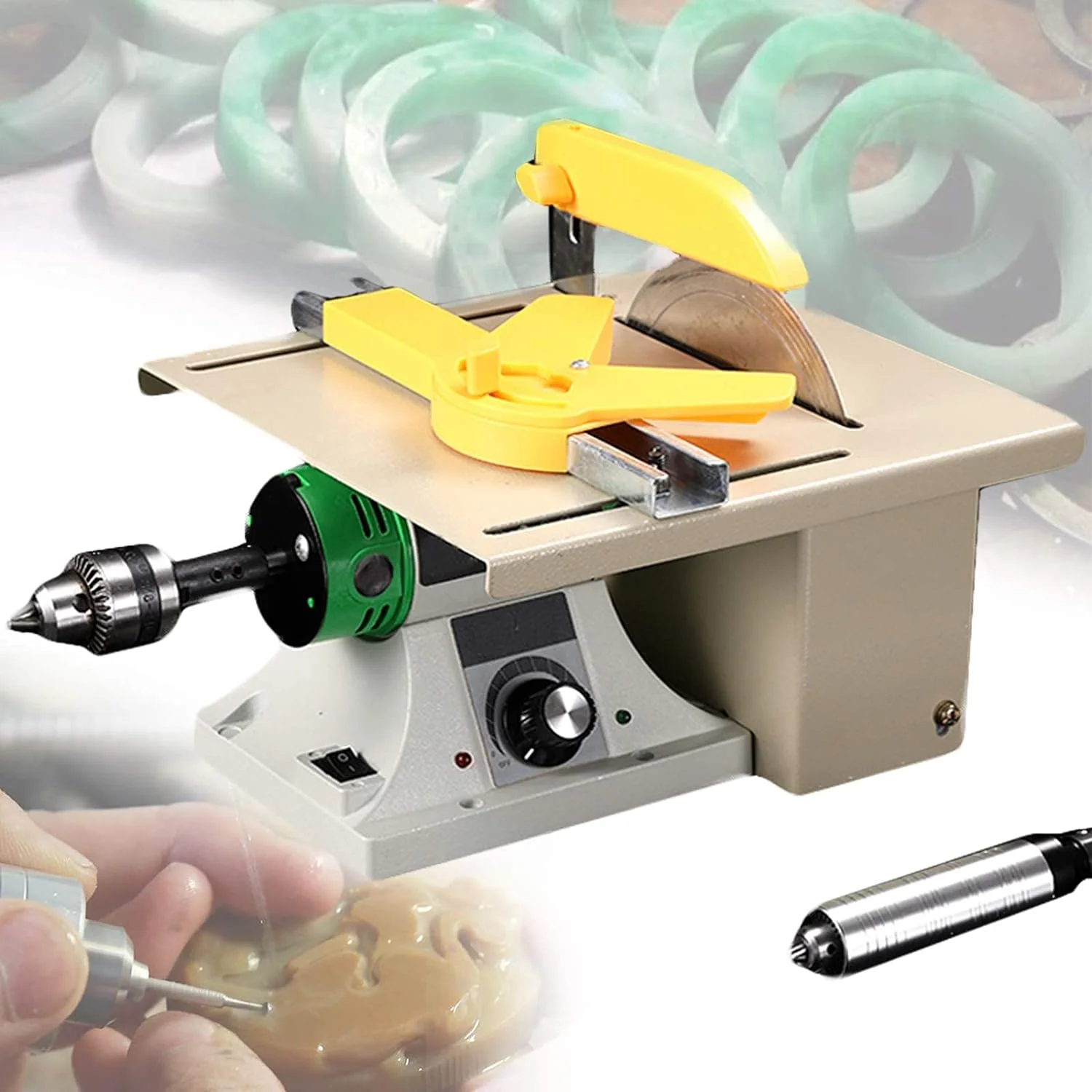 

Multipurpose Woodworking 110V 750W Gem Jewelry Polishing Machine Bench Grinders Table Top Saw