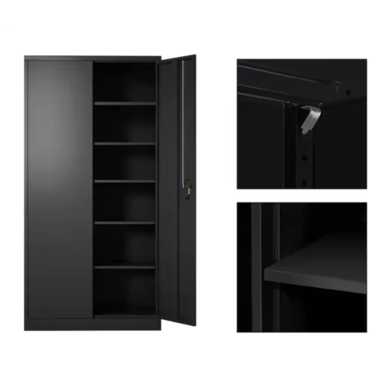 2 Doors and Shelves Key Lock Commercial Use Moistureproof Modern Adjustable Metal Office Filing Cabinet with