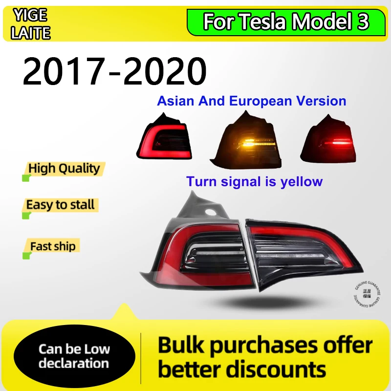 

1077402 1077397-00-G For Tesla Model 3 Tail Light Turn Signal Brake Light Driving Light 2017-2020 Asian/European Version