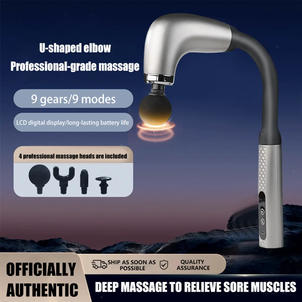 

Deep Tissue Massage Gun Electric - Portable Fascia Gun Percussion Massager for Muscle Pain Relief Trigger Point Body Massager