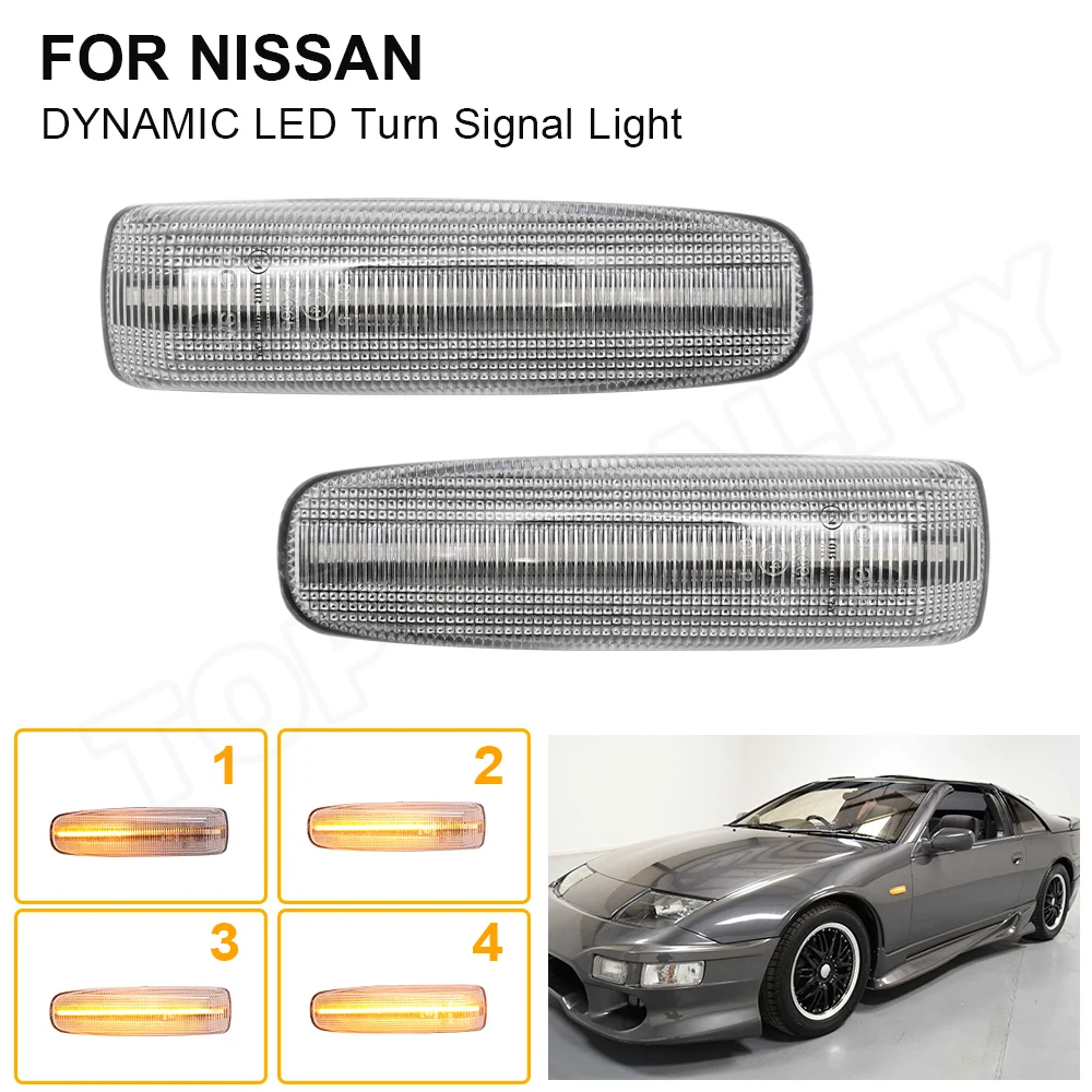 

For Nissan 300ZX 1990-1996 Nissan Cedric Y32 Y33 Gloria Y32 Dynamic LED Side Marker Light Turn Signal Indicator Lamp