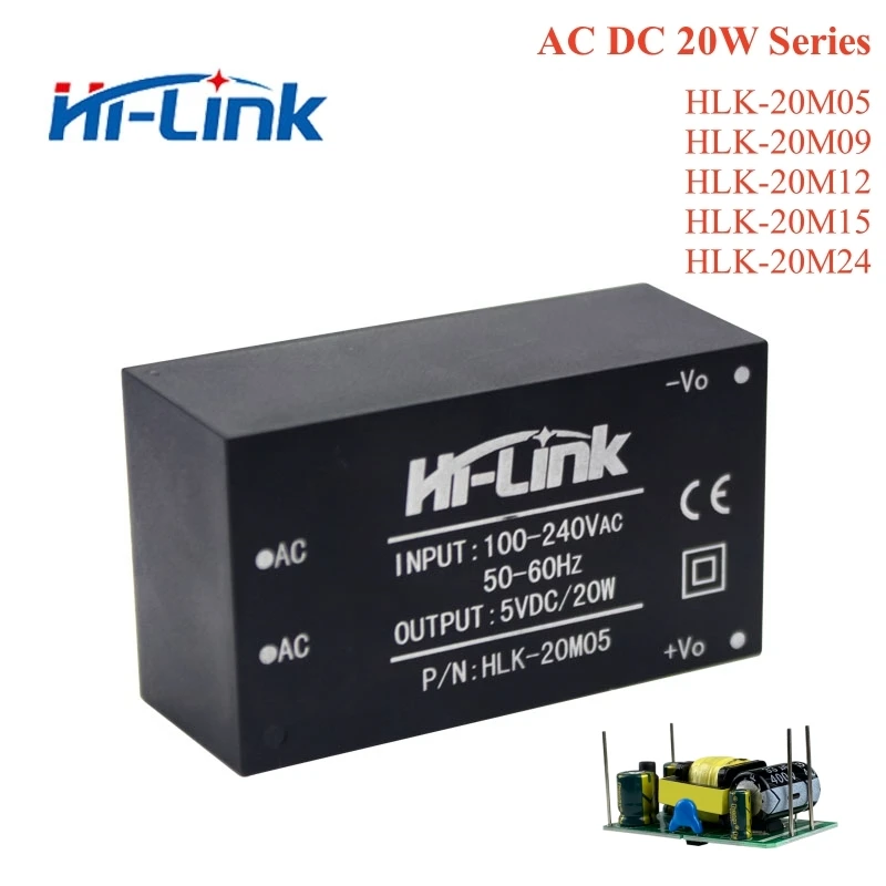 20W HLK-20M05 20M09 20M12 20M15 20M24 AC DC 220V 5V/9V/12V/15V/24V 절연 스위칭 스텝 다운 전원 공급 장치 모듈 스위치 PCB