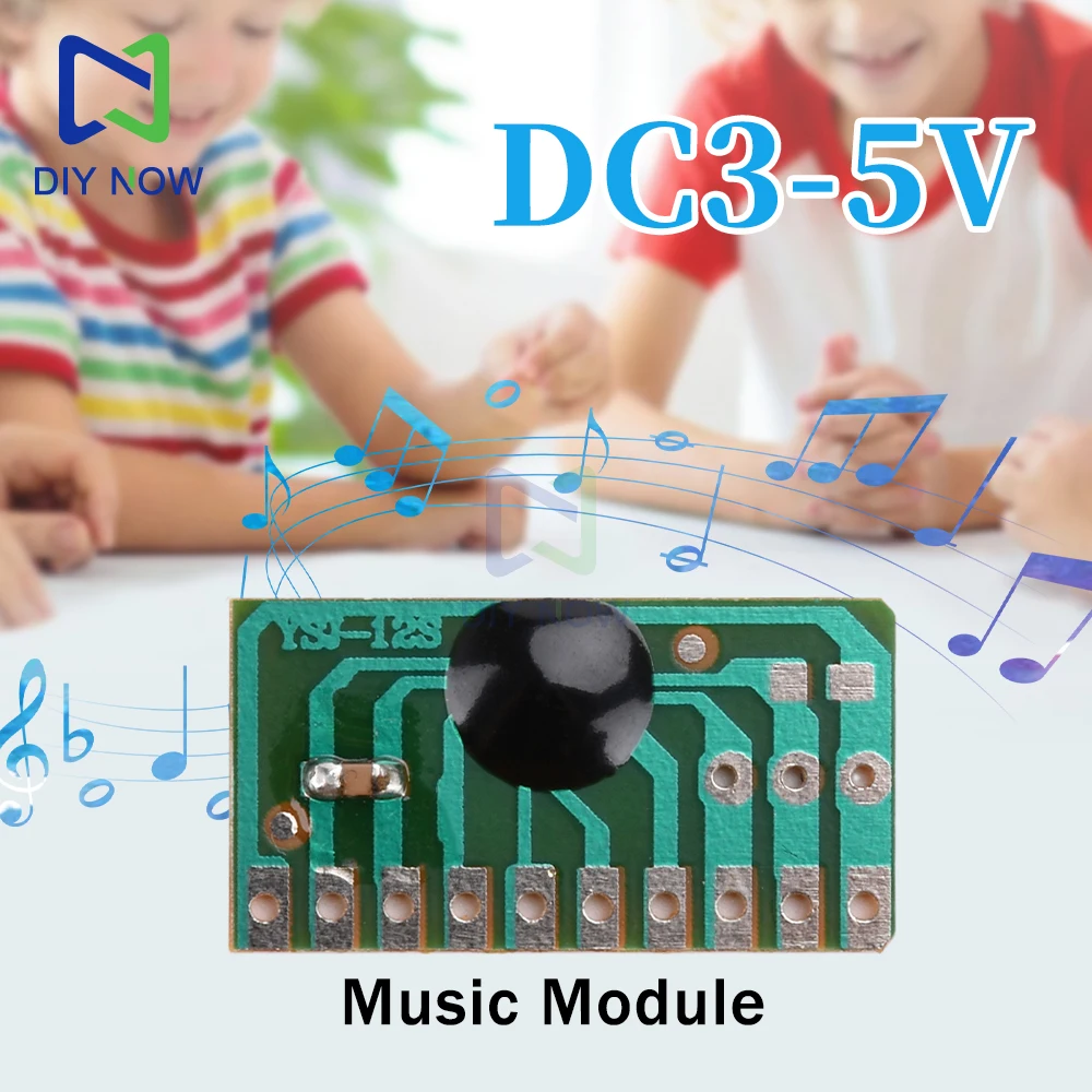 1/2/5Pcs Dc3-5V Audio Module 12 English Music Chip Module With Led Flashing Module Mimi Audio Function Module