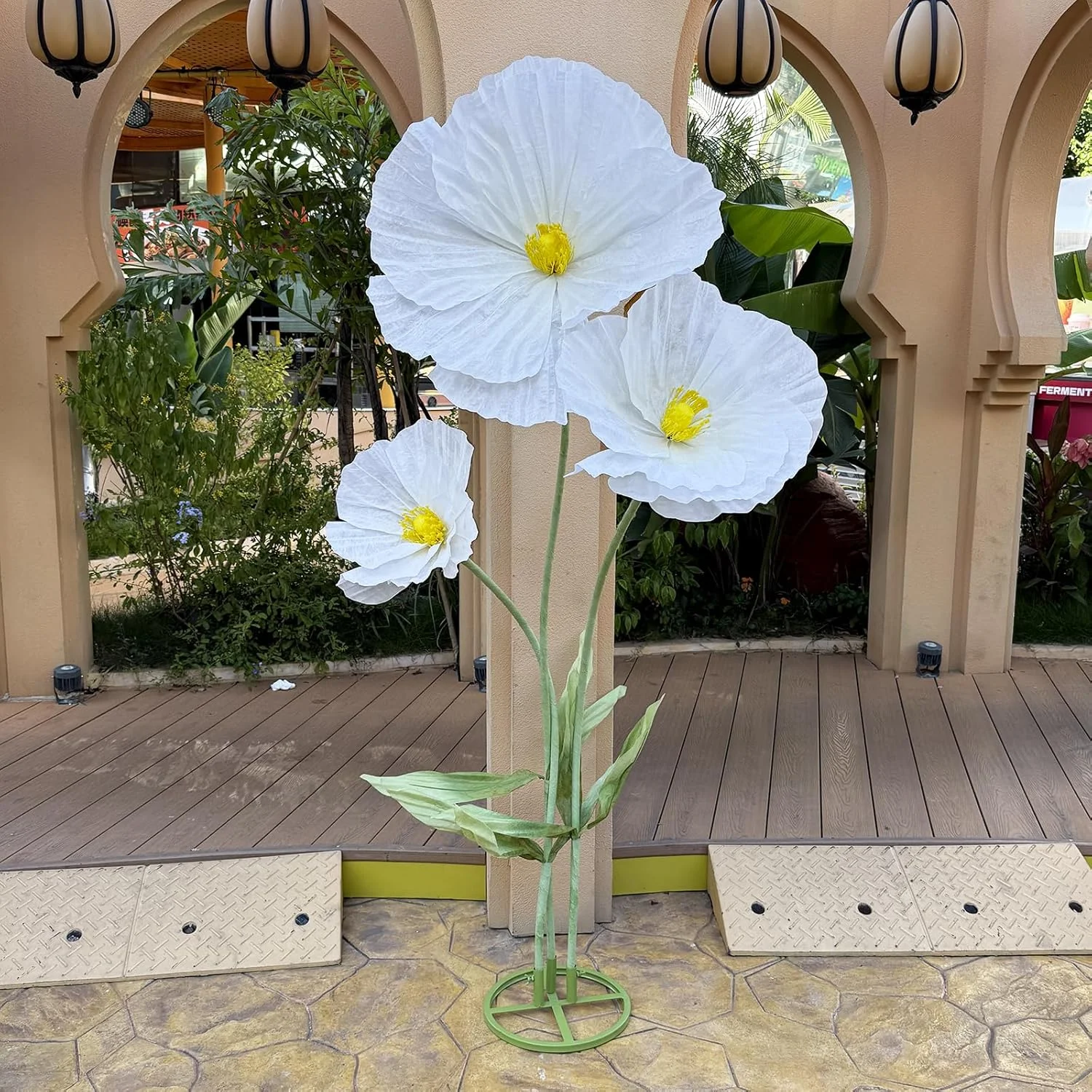 

Large Giant Artificial Flowers Decoration Huge Flower Wedding Indoor Outdoor Decor 3 Pcs Realistic Faux Flowers For Home Office