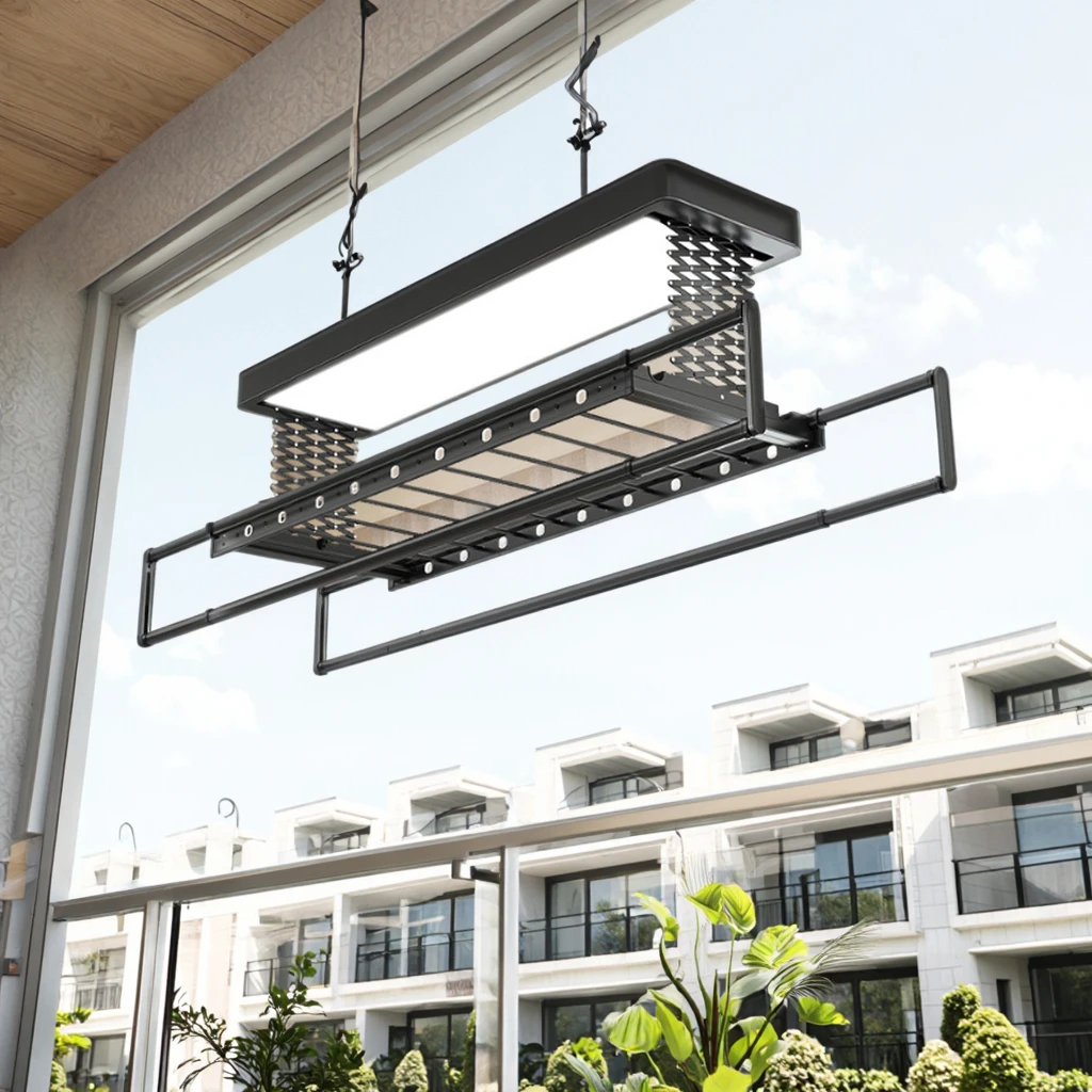 Rack de secagem de roupas elétrico com economia de espaço de venda quente para varanda de apartamentos