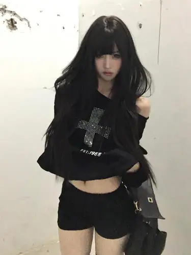 Imagen 2 del producto Seeslim-sudaderas con capucha cruzadas de un solo hombro para mujer, sudaderas negras de manga larga, ropa Harajuku Grunge de los años 2000, Tops de otoño Y2k