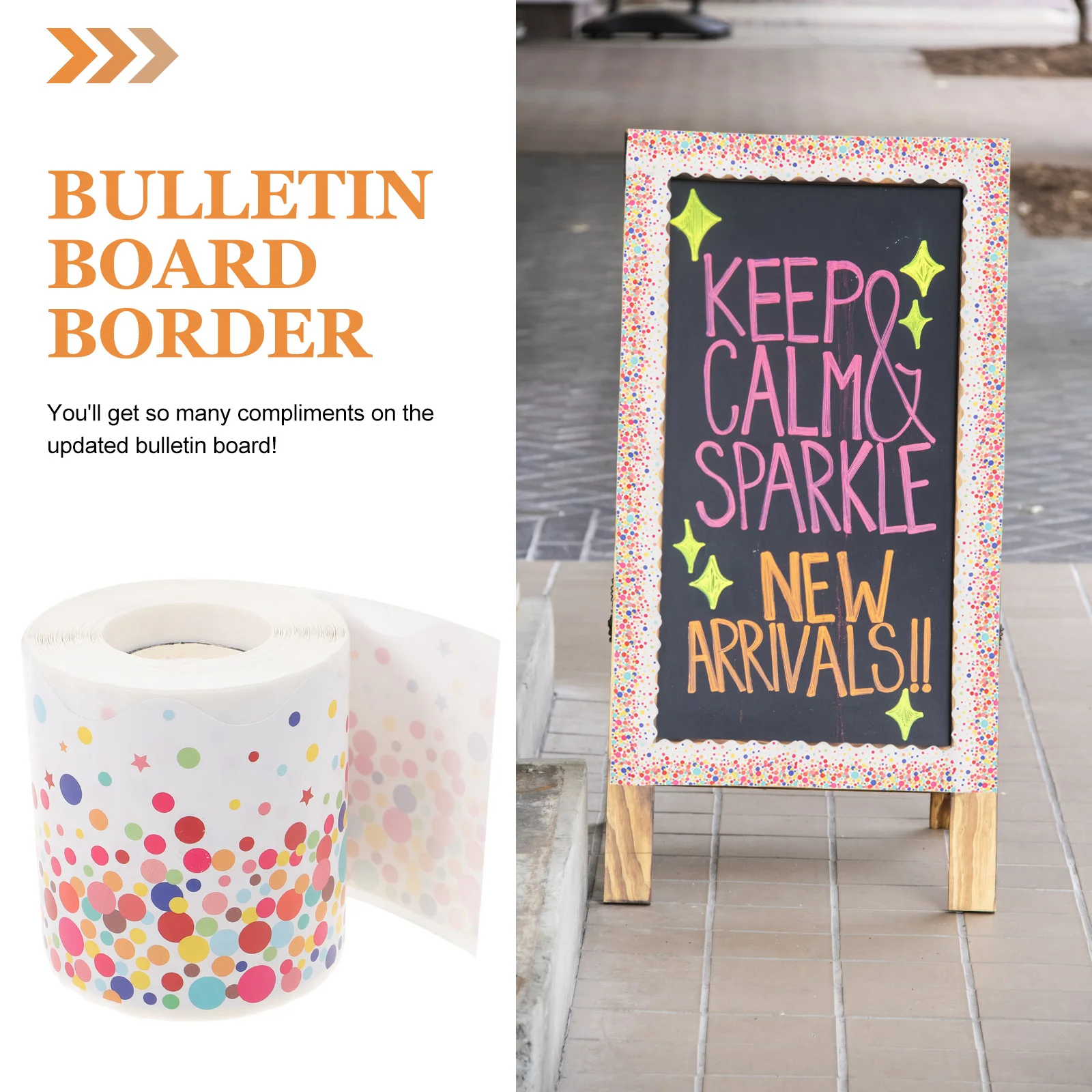 1 Roll Wave Border Sticker Classroom Blackboard and Bulletin Board DIY Decorative Border Paper Adhesive Self-Adhesive Wave