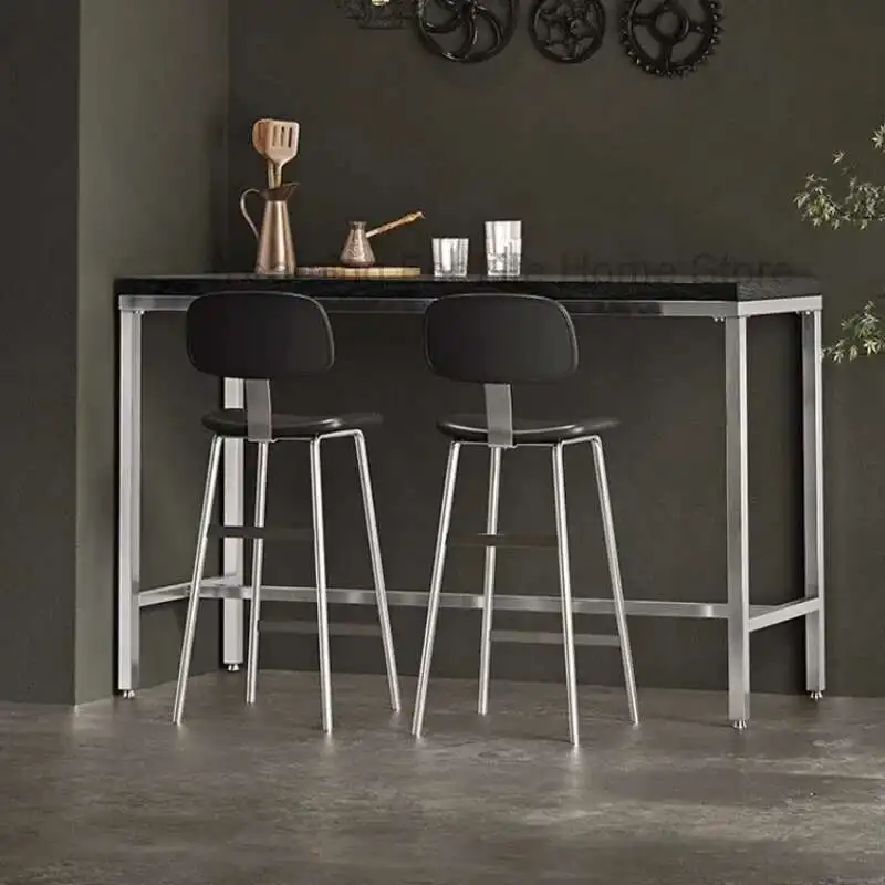 ソフト背もたれバーチェア鉄ハイチェアミニマリストホームバーチェアスツールアメリカンインダストリアルスタイル Taburete 家庭用家具