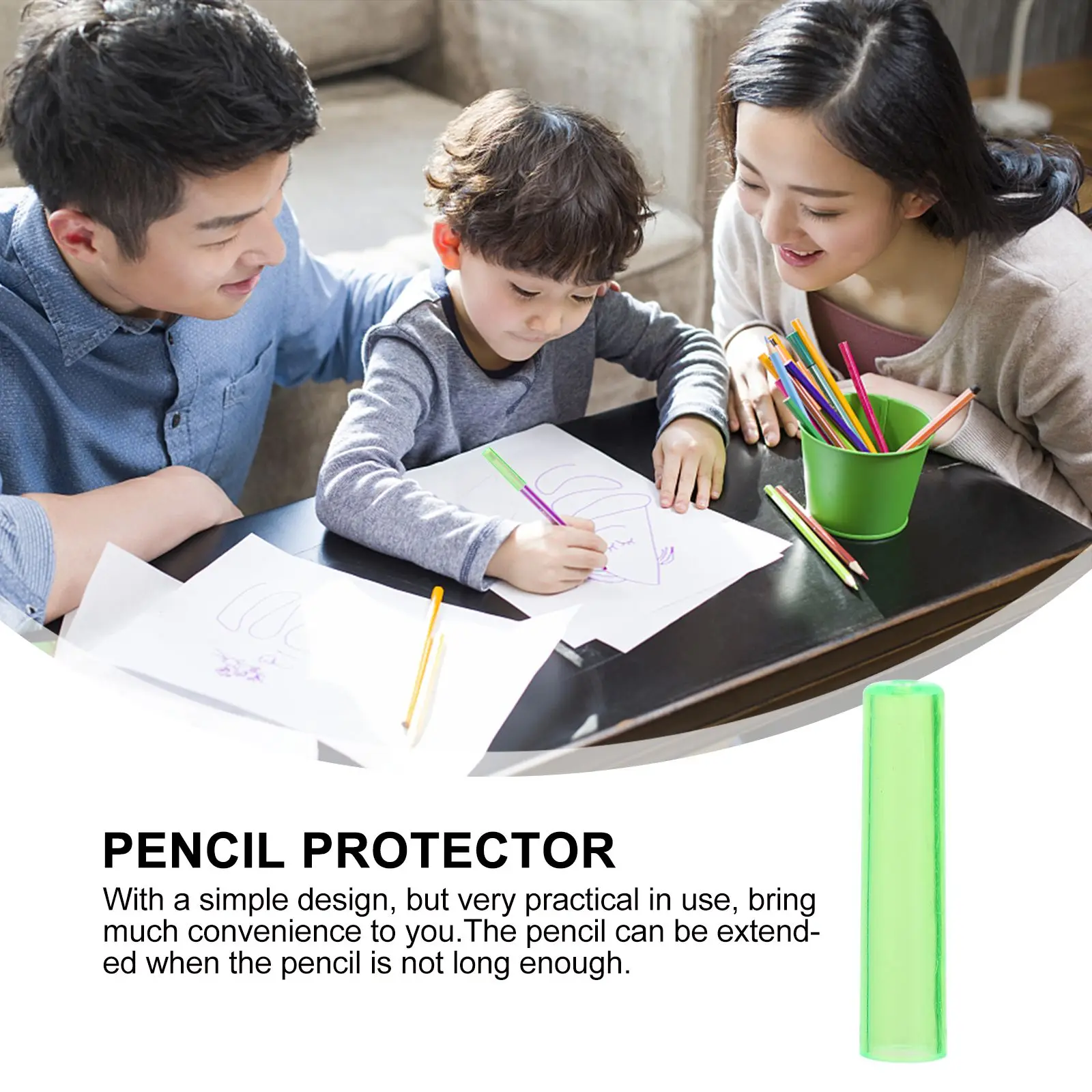 

100 pcs Colored Protection Caps Plastic Hexagonal Stationery Supplies Pencil Extender Protective Cover For Kids