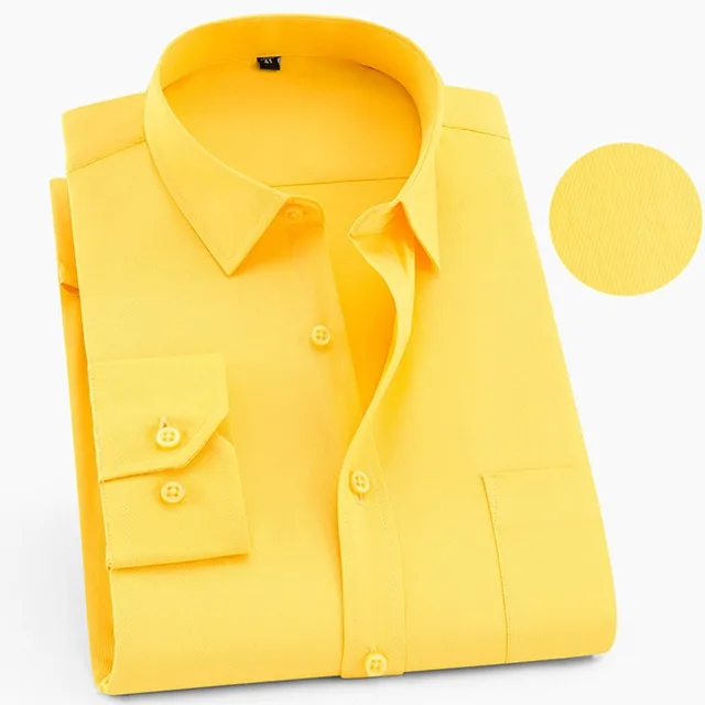 Plus Large Size 9XL 8XL 7XL Męskie koszule z długim rękawem Slim Fit Męska koszula biznesowa Moda Marka Solid Color