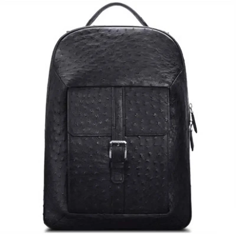 

feimanmaoyi ostrich leather men ostrich bag men backpack travel bag casual business large male backpacks