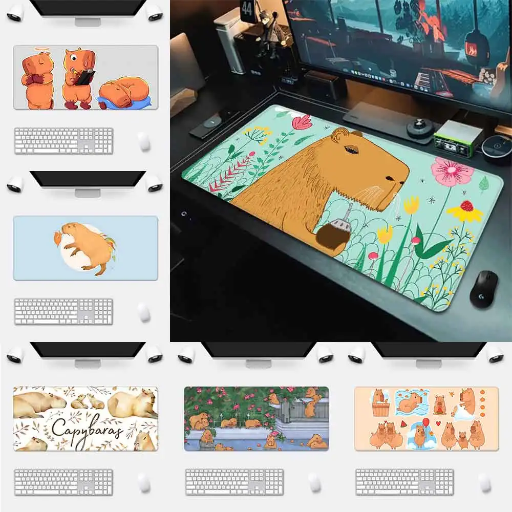 

Capybara Mousepad HD Printing Computer Gamers Locking Edge Non-slip Mouse Pad XXL90x40cm Keyboard PC Desk Pad