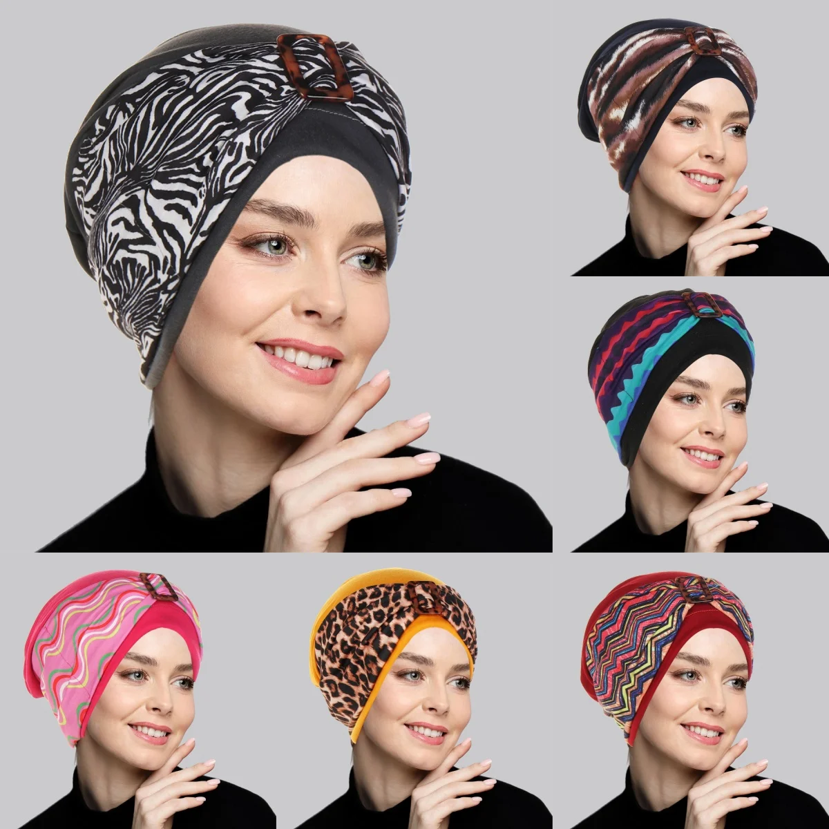 Fashion Print Vrouwen Moslim Hijab Caps Wrap Head Indian Tulband Motorkap Mode Hoofdtooi Islamitische Kleding Accessoires