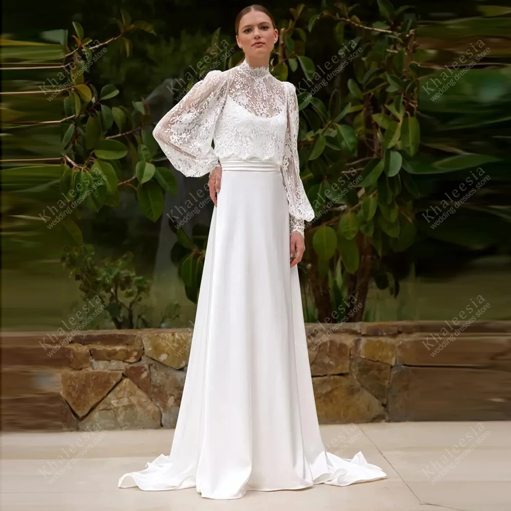 

Gorgeous Wedding Dresses Graceful Bridal Gowns Detachable Lace Jacket Satin Robes Charming Vestidos De Novia Customized 2025
