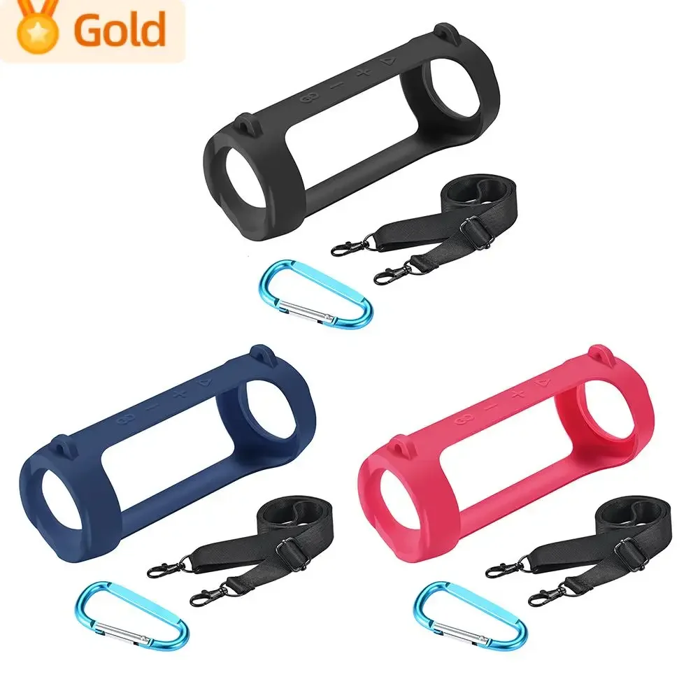 Silicone Travel Carrying Pouch Adjustable Strap Waterproof Bluetooth-compatible Speaker Case Portable for JBL Flip 6/Flip 5