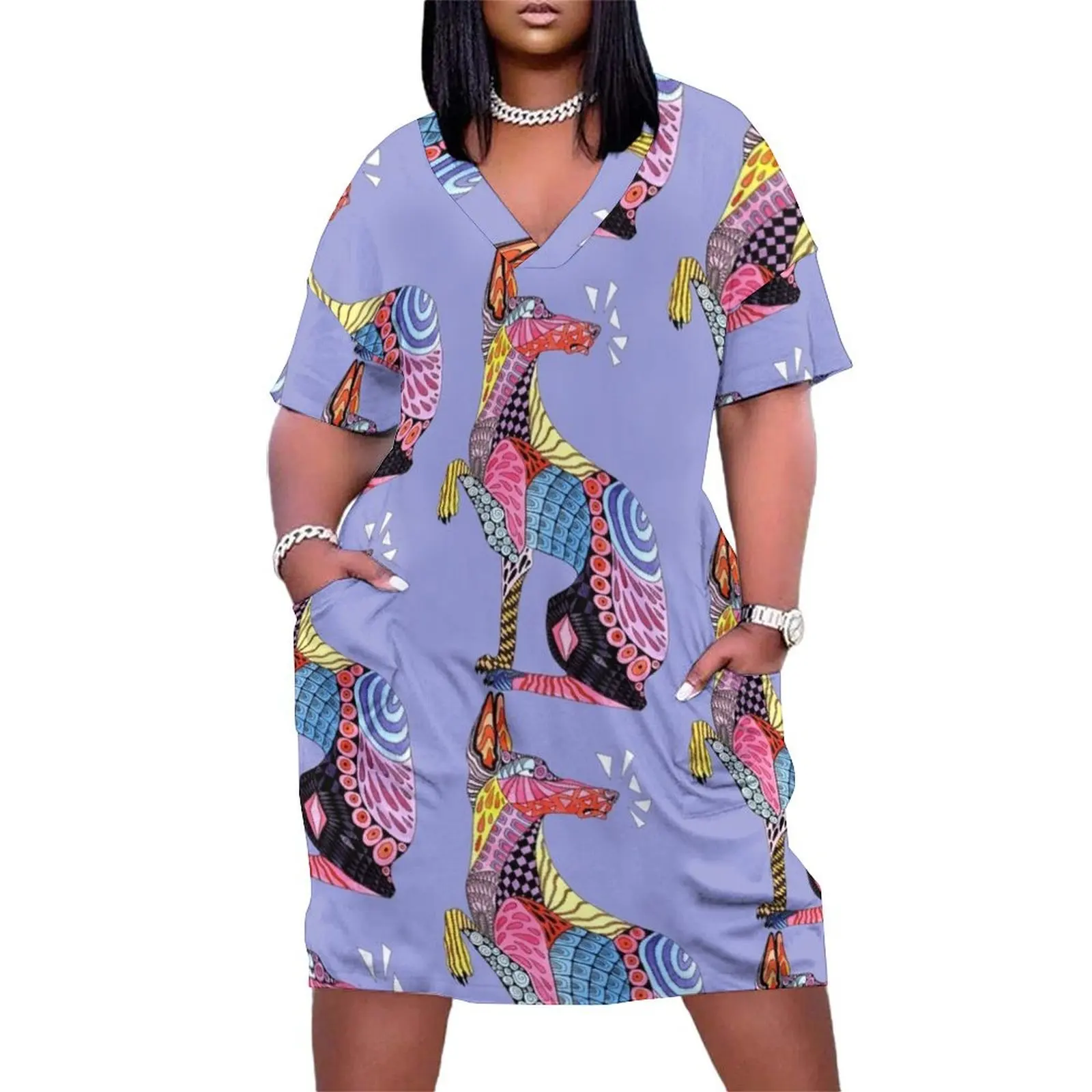 Alebrije Doberman Loose Pocket Dress summer dress daily woman 2025 loose dresses for women 2025