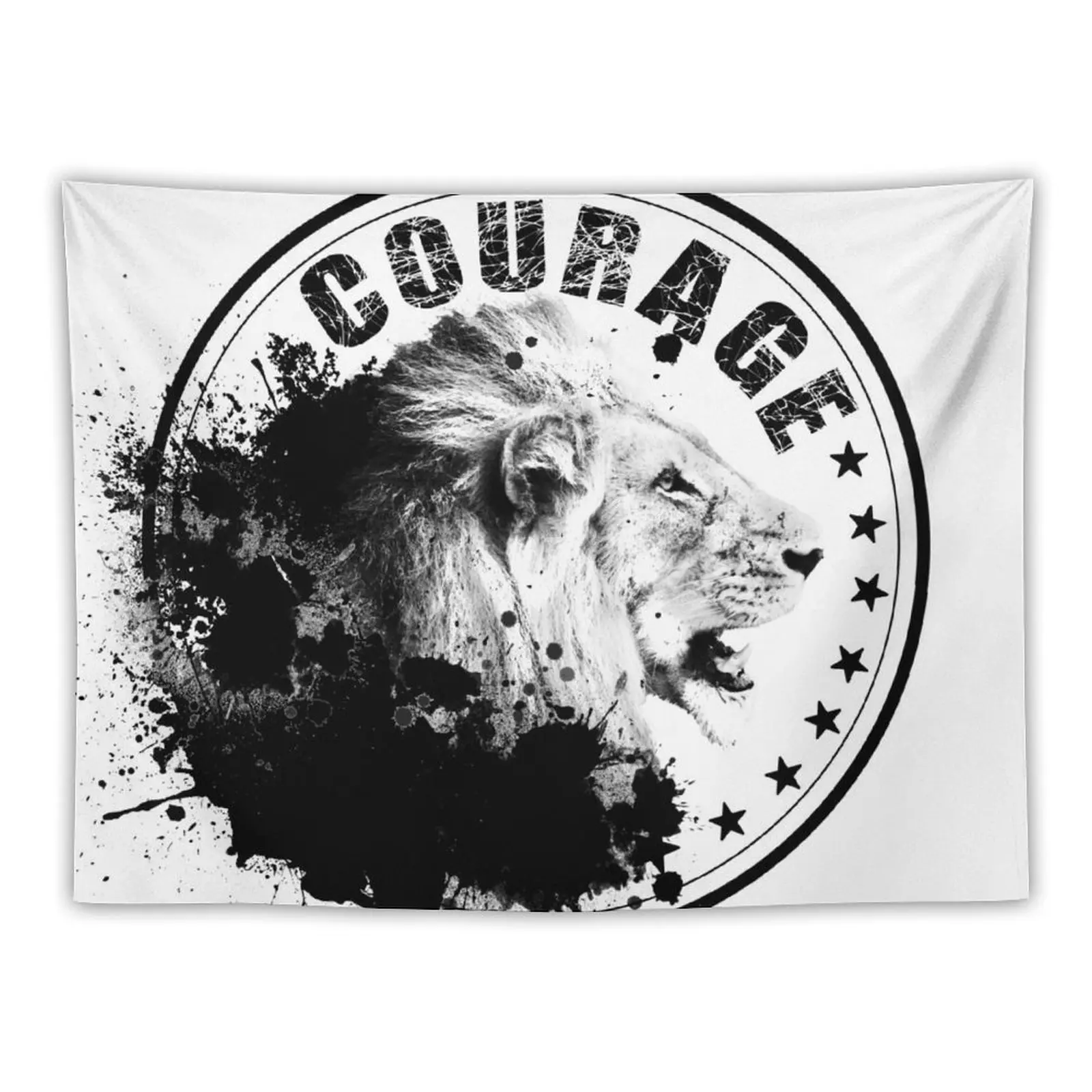 Lion Courage Wildlife Inspire animal Tapestry Mushroom Wall Tapestries Home Decor Aesthetic Tapestry