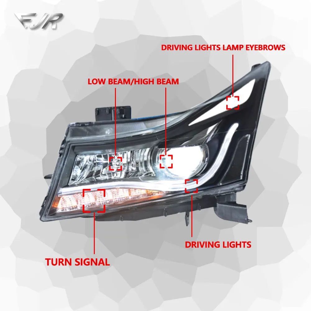 Car Light LED Headlights Assembly For Chevrolet Cruze 2009-2016 Xenon headlamp Turn Signal Angel Eye Lens Auto Accessories