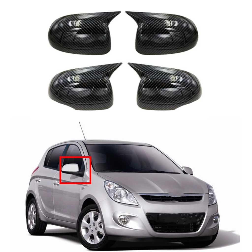 

Fit For Hyundai I20 2008-2014 Car Rearview Side Mirror Cover Wing Cap Sticker Exterior Back View Case Trim Carbon Fiber Look