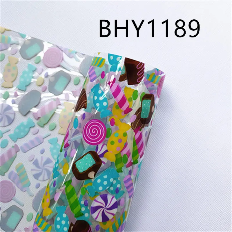 20*33CM A4 size candy print transparent jelly sheet UV print PVC bow bag fabric