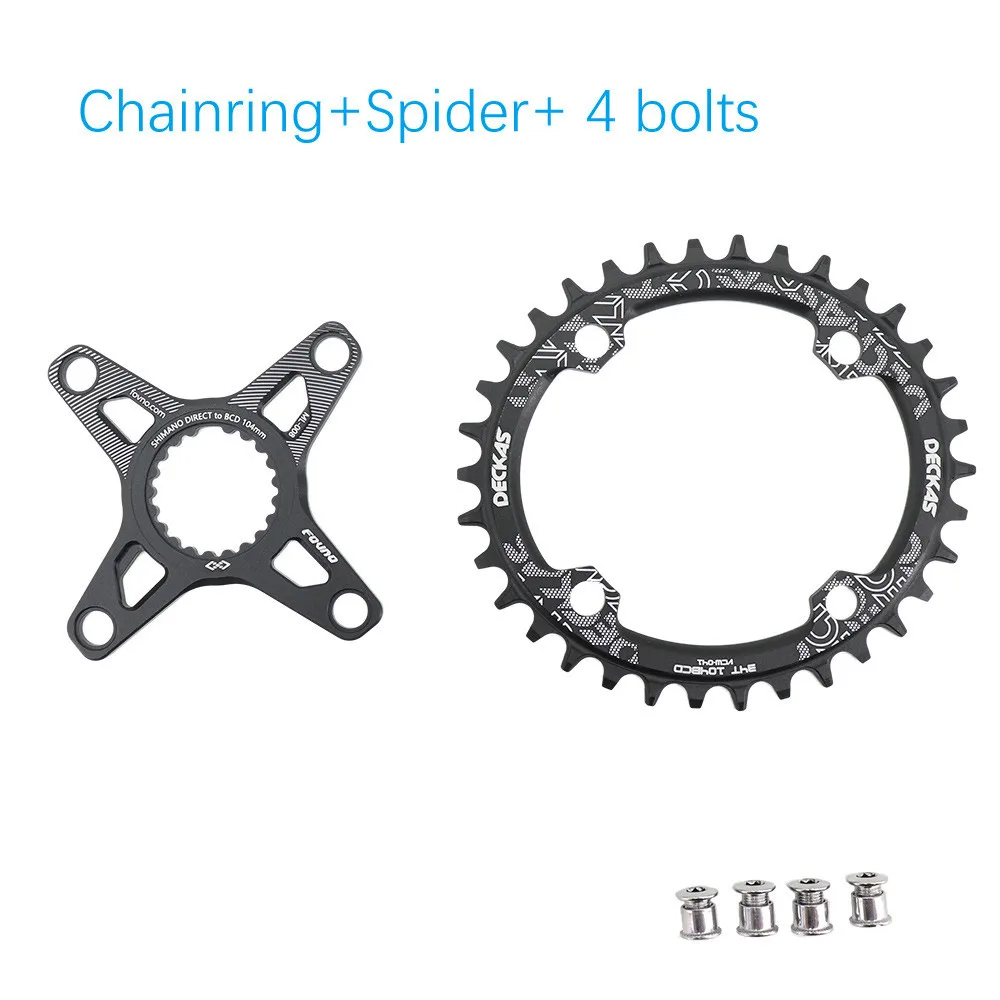 Deckas 104 BCD Round Chainring forSHIMANO Direct Mount Spider Adapter 12 Speed 32T-38T Mountain Bicycle Chainwheel Tooth Plate