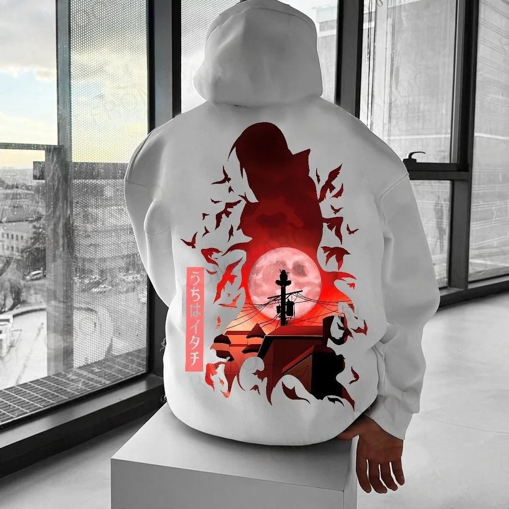 

Мужской свитер с капюшоном Наруто Итачи Учиха, японское аниме, весенне-осенняя детская свободная одежда с длинными рукавами для мальчиков и девочек