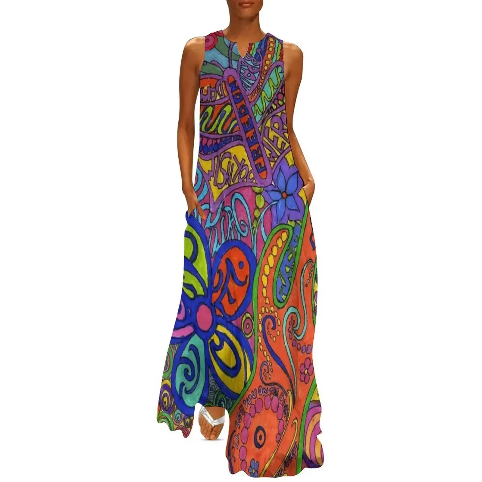 

Colourful Hippie Design Long Dress Women's dresses Dresses women clothing 2025 new arrivals Dress