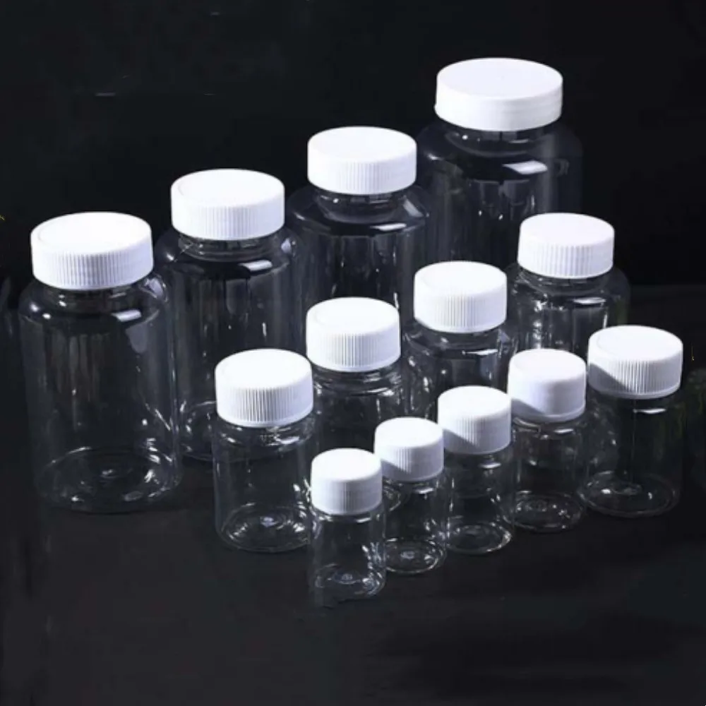 15/20/30/50/80/100ml Refillable Bottles Liquid Powder Medicine Seasoning Spice Storage Container PET Clear Empty Sealed Bottle