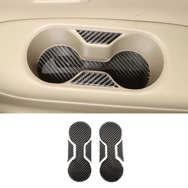 

For Nissan Pathfinder 2013-2018 Soft Carbon Fiber Car Third Drain Cup Holder Groove Mat Sticker Car Interior Accessories 6Pcs