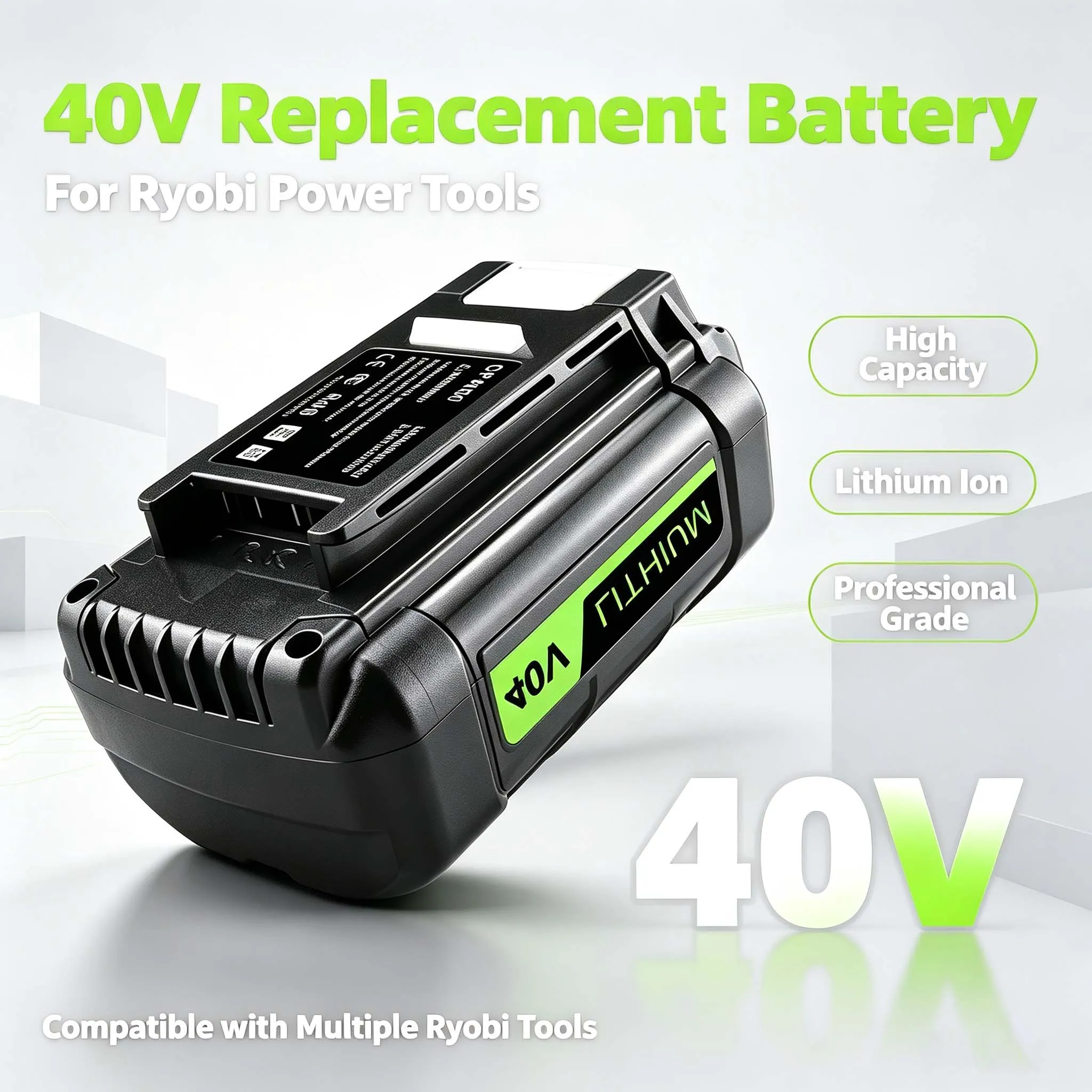 New High Power Lithium Battery 40V 6.0Ah For Ryobi RY40200 OP4050 OP4026 RY40430 Power Tool Battery For Ryobi Lawn Mower