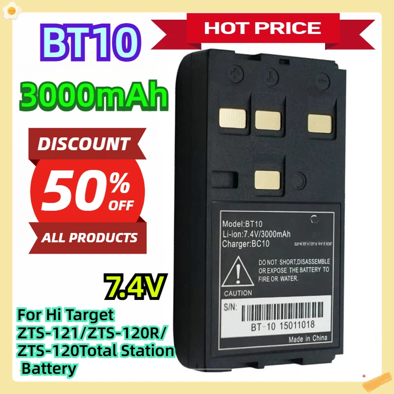 

BT-10 7.4V 3000mAh For Hi Target ZTS-121/ZTS-120R/ZTS-120Total Station Battery