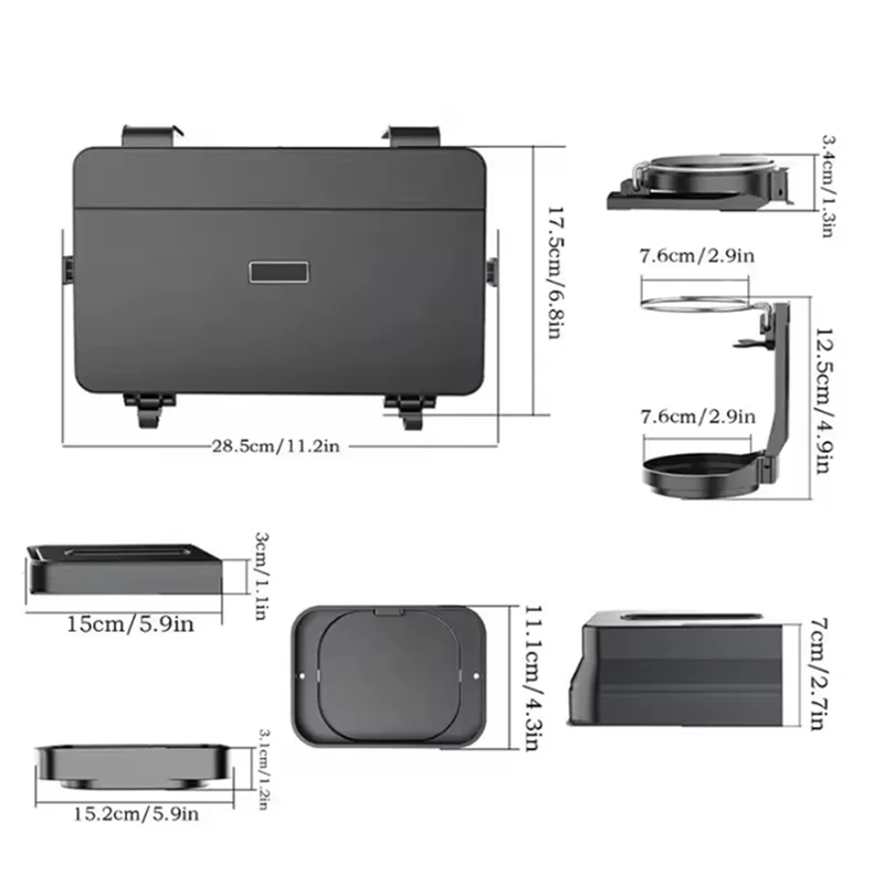 بقوة وجبة خفيفة المنظم السيارات الجدول مع كأس حامل سلة المهملات سيارة المقعد الخلفي الجدول المنظم صينية طعام متعددة الوظائف سيارة الداخلية T