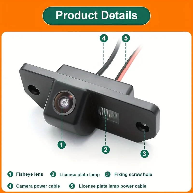 Rear View Backup Camera Replacement for Licence Number Plate Light Lamp-Installation for Ford Focus C-MAX & MK2 2003-2019 Models
