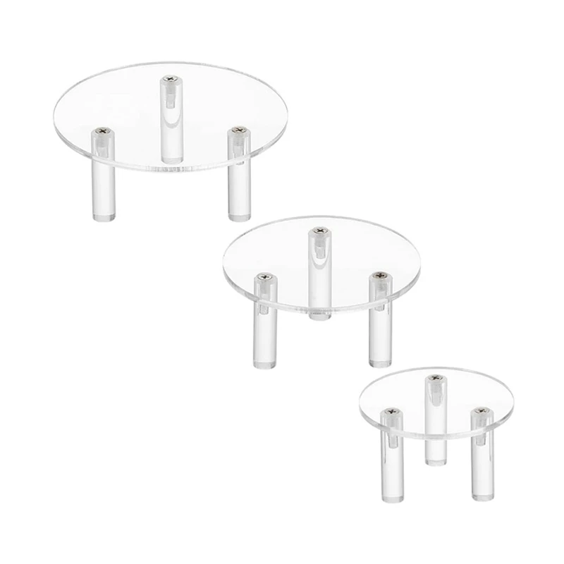 3PCS Acrylic Jewelry Cosmetic Display Stand Jewelry Headdress Display Stand Transparent